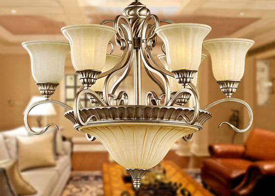 الفاخرة الأوروبية أنزل الحديد الحديثة الثريا 9 الخفيفة للديكور المنزل 900W AC 110 - 240V